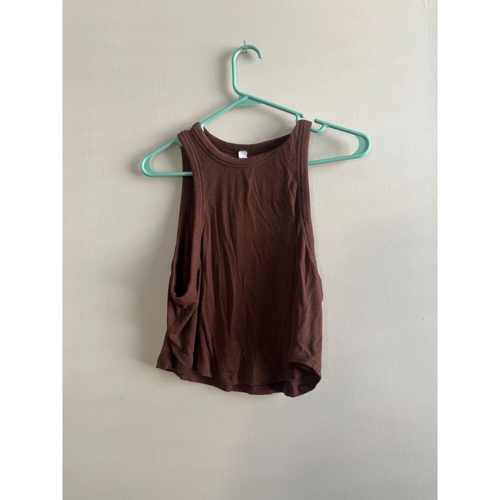 Lululemon Hold Tight Tank Top Java Brown Size 14 Ribbed Cropped - Java